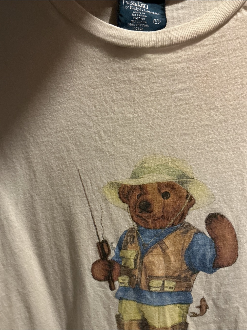 Polo by Ralph Lauren White Fisherman Bear Graphic Tee - Picture 3 of 3